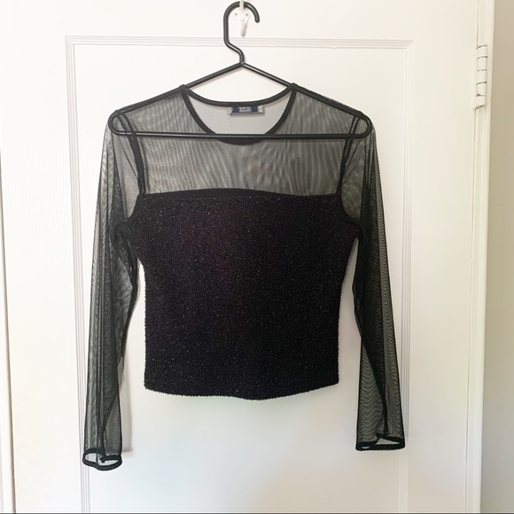 Vintage Tops - 90s Vintage Mesh Obé Top